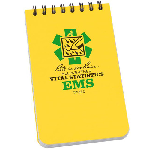 RITR/방수/노트/수첩/NO.112/응급의료수첩/3 X 5 /NOTEBOOK /EMS/응급/VITAL STATS (EMS) NOTEBOOK